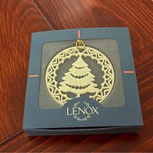 Lenox  Christmas Tree Ornament with Gold Trim